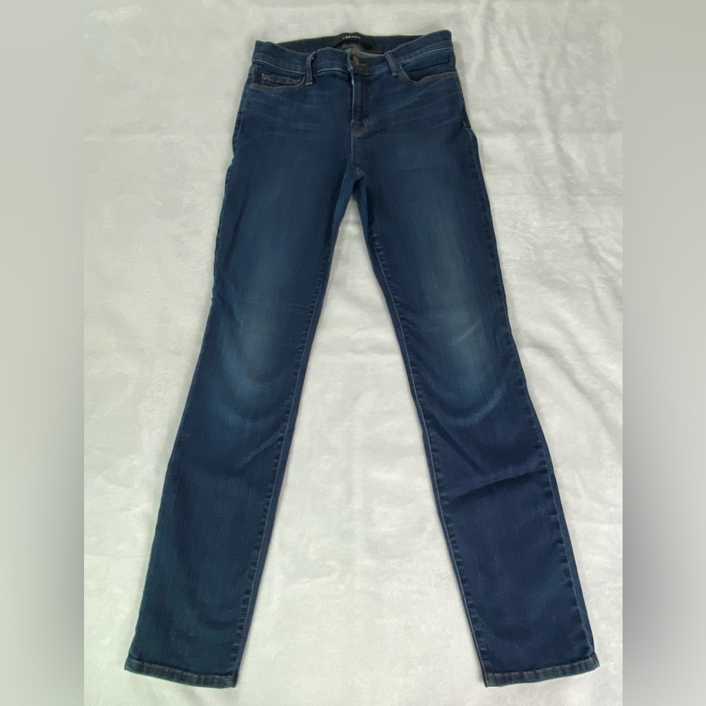 J Brand Jeans Storm Womens 28 Mid-Rise Skinny Leg Dark Wash Stretch Denim